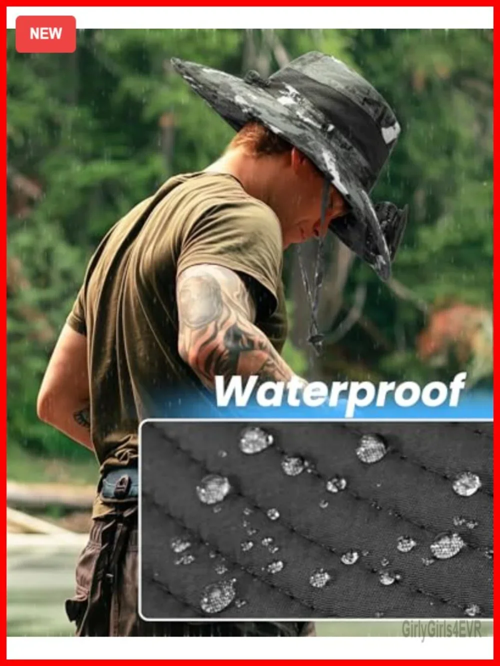 Wide Brim Sun Hat with 2 Solar Fans UPF 50+ Outdoor Fishing Essential